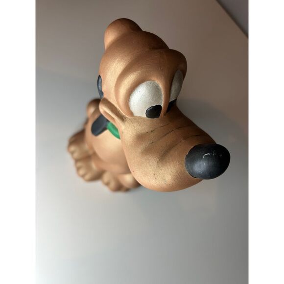 Vintage Disney Pluto Dog Figurine Collectible Gold Metallic Finish Statue 9'' - Picture 5 of 5